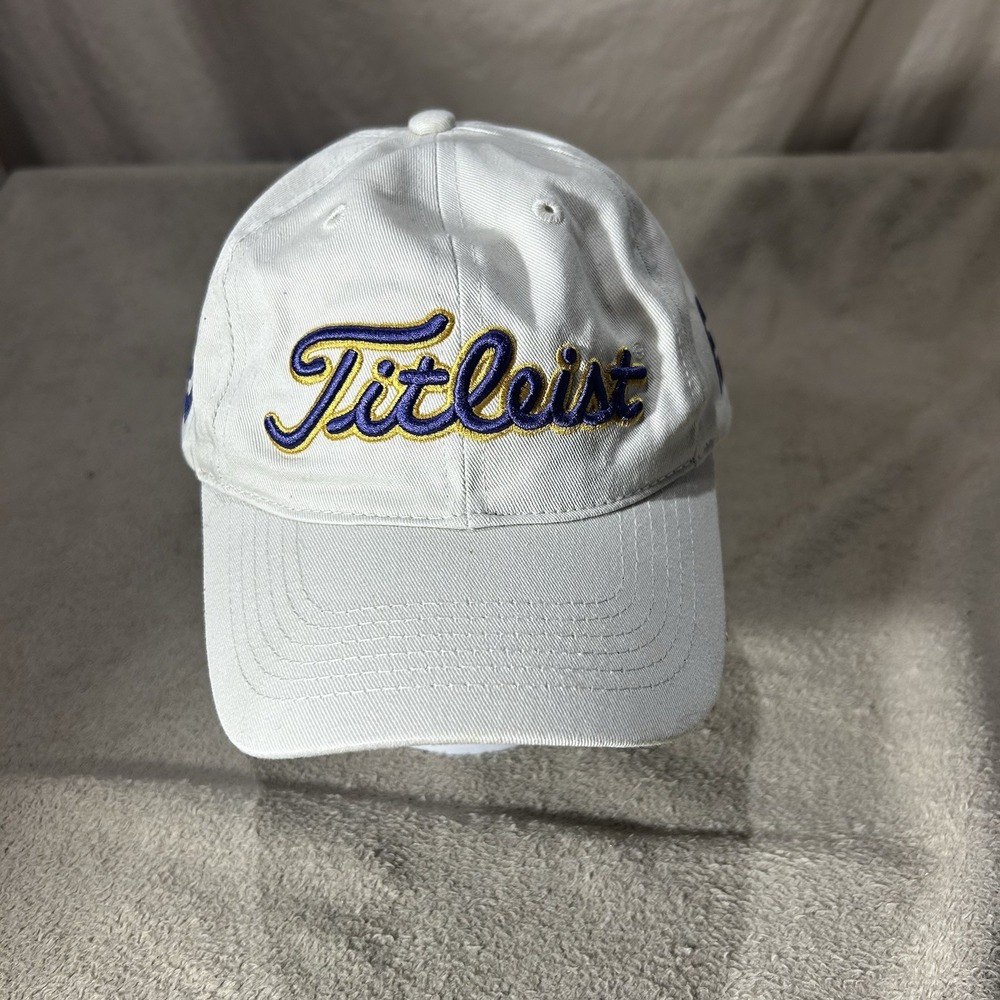 Titleist FootJoy Golf Hat Cap Beige Purple Gold #1 Ball In Golf Strapback